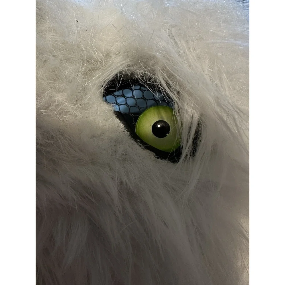White Wolf Fox Fur Moving Mouth Mask Halloween